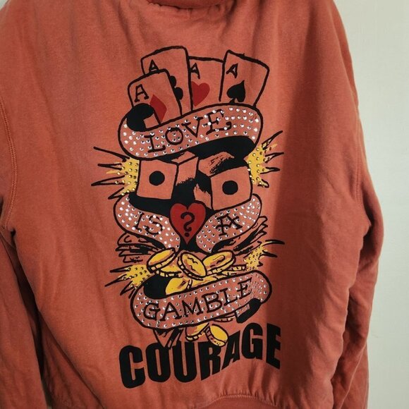 Circle Of Life Love Is A Gamble Unique Front Back Graphic Full Zip Hoodie Size L - Picture 4 of 7